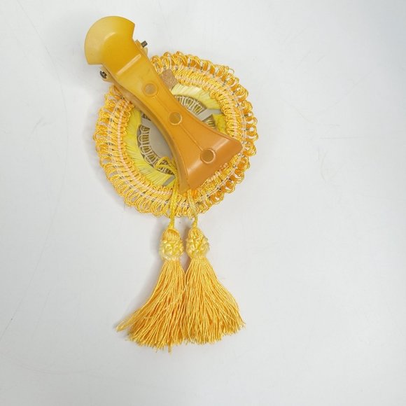 5 Vintage Curtain Drapery Tie Back Clips Tassel Medallion Hollywood Regency MCM - Picture 4 of 8